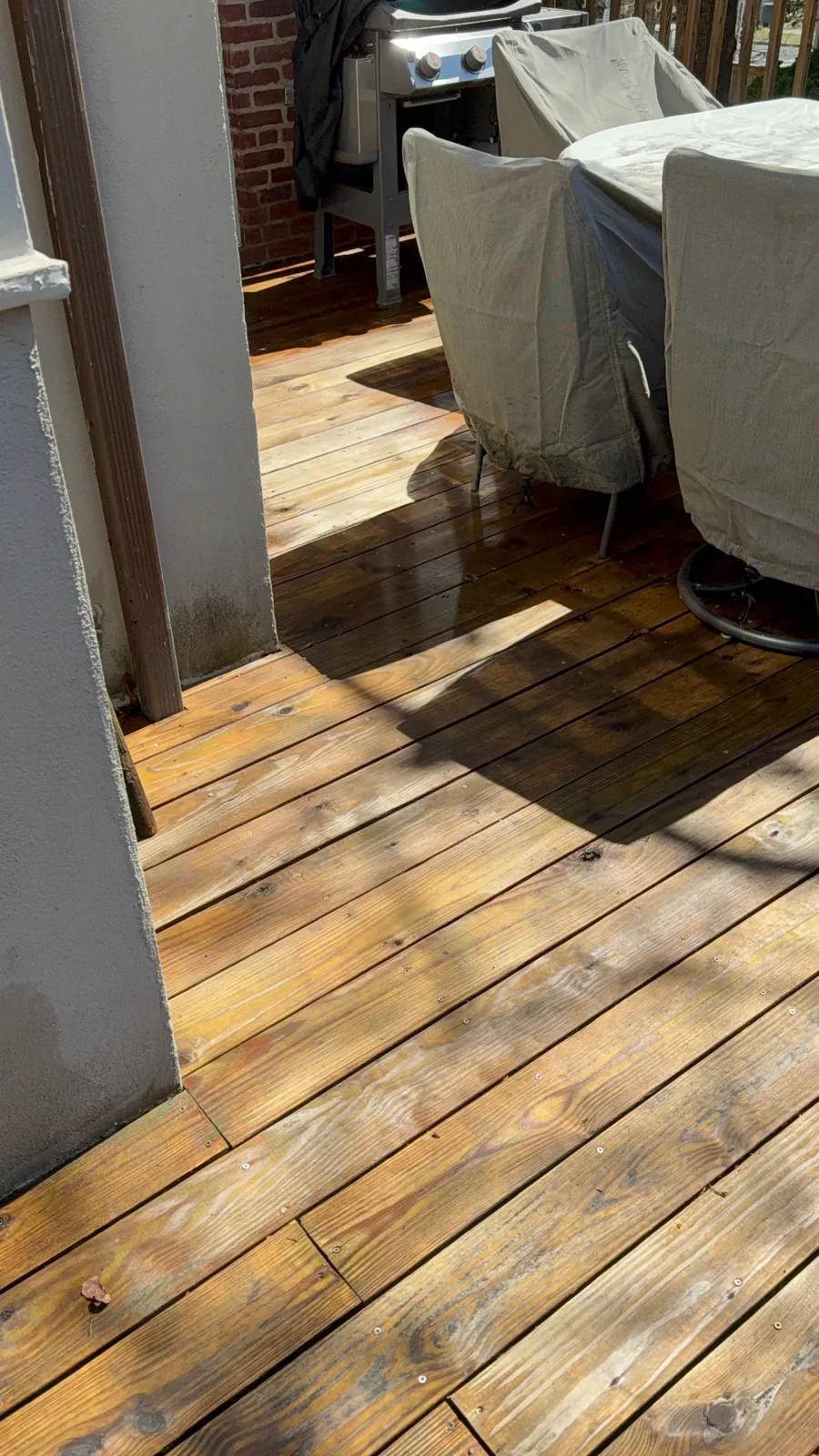 Deck cleaning and restoration after: exterior home improvement contractor result, Fairfax County area