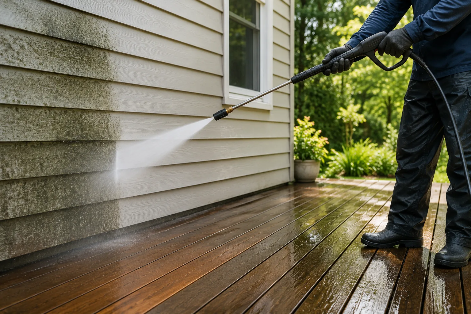Power washing for siding and decks in Arlington, Burke, and surrounding Northern Virginia